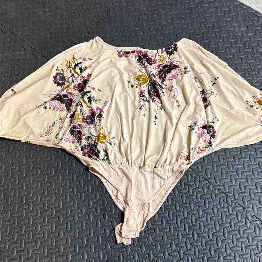 Free People Velvet Floral Bodysuit: XS